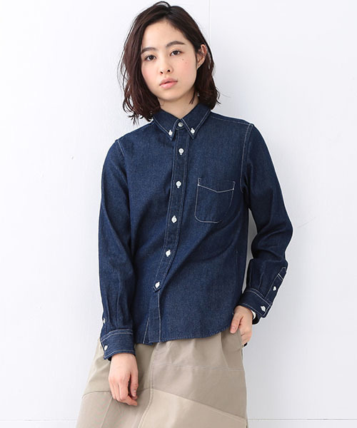 BEAMS BOY（ビームスボーイ）の「BEAMS BOY / デニム ボタンダウンシャツ（シャツ/ブラウス・レディース・ブルー/インディゴブルー・ONE SIZE）」の8枚目の写真