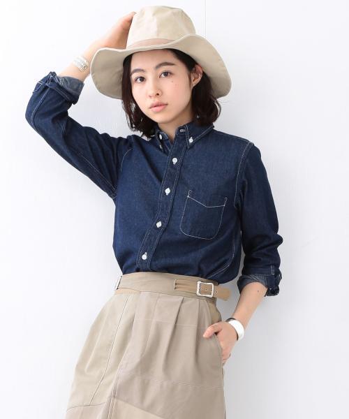 BEAMS BOY（ビームスボーイ）の「BEAMS BOY / デニム ボタンダウンシャツ（シャツ/ブラウス・レディース・ブルー/インディゴブルー・ONE SIZE）」の4枚目の写真