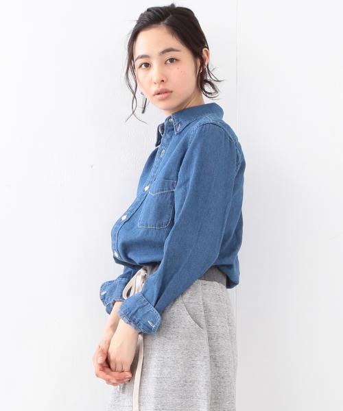 BEAMS BOY（ビームスボーイ）の「BEAMS BOY / デニム ボタンダウンシャツ（シャツ/ブラウス・レディース・ブルー/インディゴブルー・ONE SIZE）」の5枚目の写真