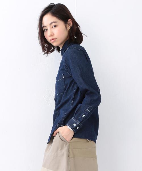 BEAMS BOY（ビームスボーイ）の「BEAMS BOY / デニム ボタンダウンシャツ（シャツ/ブラウス・レディース・ブルー/インディゴブルー・ONE SIZE）」の14枚目の写真
