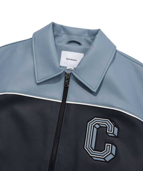 COVERNAT（カバーナット）の「Cロゴレーシングシンセティックレザージャケット ネイビー（ライダースジャケット・レディース・その他・MEDIUM/SMALL/X-LARGE/LARGE）」の4枚目の写真