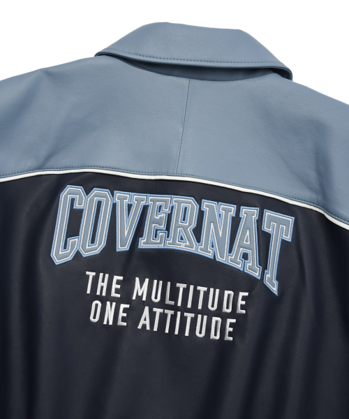 COVERNAT（カバーナット）の「Cロゴレーシングシンセティックレザージャケット ネイビー（ライダースジャケット・レディース・その他・MEDIUM/SMALL/X-LARGE/LARGE）」の5枚目の写真