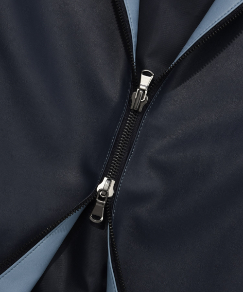 COVERNAT（カバーナット）の「Cロゴレーシングシンセティックレザージャケット ネイビー（ライダースジャケット・レディース・その他・MEDIUM/SMALL/X-LARGE/LARGE）」の7枚目の写真