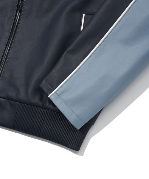 COVERNAT（カバーナット）の「Cロゴレーシングシンセティックレザージャケット ネイビー（ライダースジャケット・レディース・その他・MEDIUM/SMALL/X-LARGE/LARGE）」の8枚目の写真