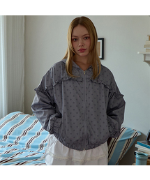 5OML（オーオーエムエル）の「フードウィンドブレーカー フリルジャンパー (スターグレー)（ナイロンジャケット）」