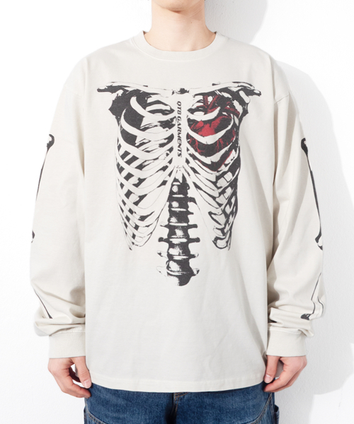 QT8 GARMENTS(キューティーエイトガーメント)の「RG Bones EC Washed Long Sleeve (Ecru)(Tシャツ/カットソー・レディース・その他・MEDIUM/LARGE/X-LARGE)」の2枚目の写真