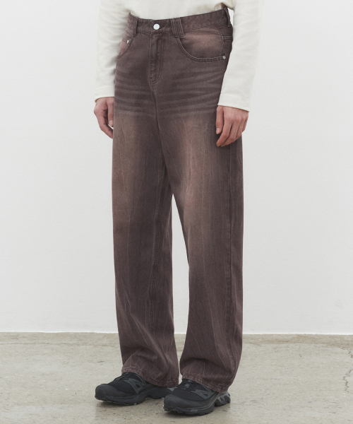 DECET(デケト)の「Mid Rise Wide Jeans DCPT027CRBrown(デニムパンツ・レディース・その他・26/28/30/32/34)」の1枚目の写真