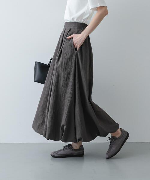 SENSE OF PLACE by URBAN RESEARCH（センスオブプレイスバイアーバンリサーチ）の「バルーンスカート（スカート・レディース・ブラック/オフホワイト/ベージュ/チャコールグレー・SMALL/LARGE/MEDIUM）」の3枚目の写真