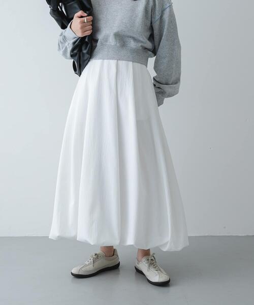SENSE OF PLACE by URBAN RESEARCH（センスオブプレイスバイアーバンリサーチ）の「バルーンスカート（スカート・レディース・ブラック/オフホワイト/ベージュ/チャコールグレー・SMALL/LARGE/MEDIUM）」の6枚目の写真