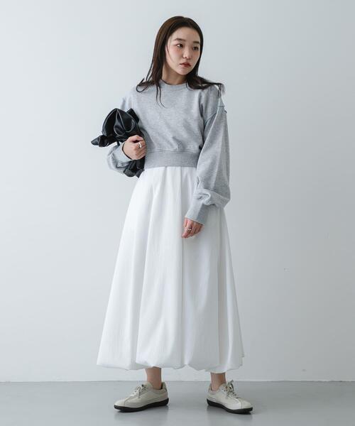 SENSE OF PLACE by URBAN RESEARCH（センスオブプレイスバイアーバンリサーチ）の「バルーンスカート（スカート・レディース・ブラック/オフホワイト/ベージュ/チャコールグレー・SMALL/LARGE/MEDIUM）」の8枚目の写真