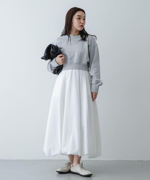 SENSE OF PLACE by URBAN RESEARCH（センスオブプレイスバイアーバンリサーチ）の「バルーンスカート（スカート・レディース・ブラック/オフホワイト/ベージュ/チャコールグレー・SMALL/LARGE/MEDIUM）」の9枚目の写真