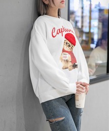 GORGE（ゴージ）の「《キャットプリント×ロゴ刺繍》裏起毛スウェット 秋冬◎（スウェット）」