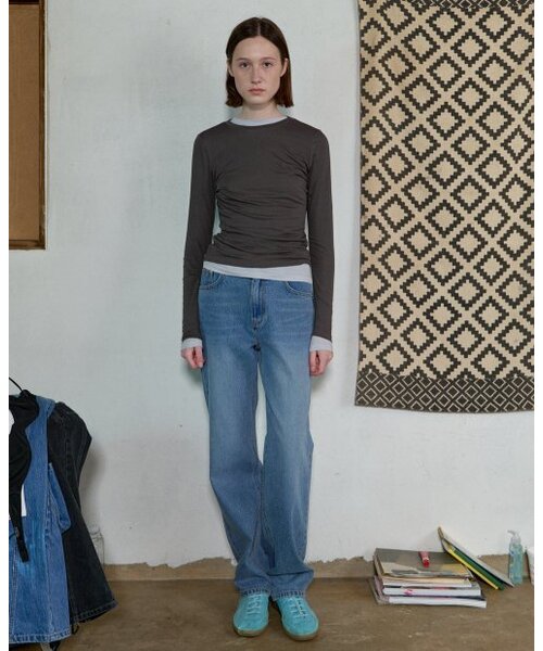 AOPT(アオプト)の「STRAIGHT FIT JEANS - BLUE(デニムパンツ・レディース・その他・SMALL/MEDIUM)」の2枚目の写真