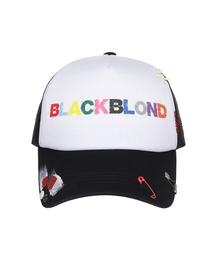 BLACK BLOND（ブラック ブロンド）の「ビビディアンカバーカラーズロゴトラッカーメッシュキャップ（ブラック）（キャップ）」