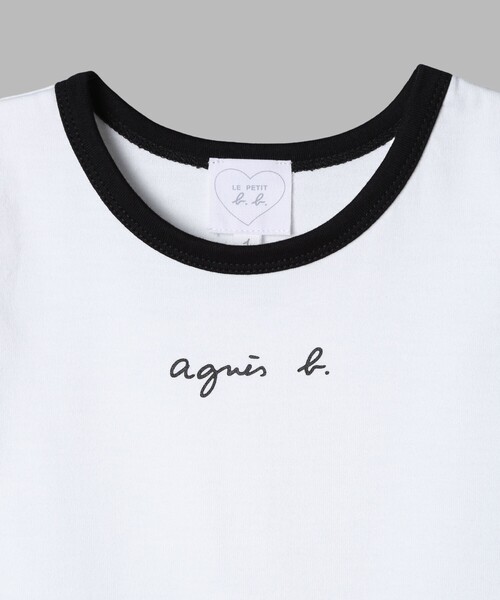 agnes b.(アニエスベー)の「ベビー ロゴ コットン 半袖 ボディスーツ 2枚組(ロンパース・キッズ・ブラック・6MONTH/1YEAR)」の4枚目の写真