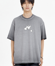 モンスターゴーストピグメント半袖Tシャツグレー