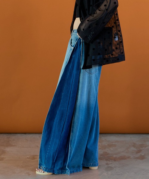 MAISON SPECIAL(メゾンスペシャル)の「【PRE-ORDER】Side-Tuck Cocoon Denim Pants/サイドタックコクーンデニムパンツ(デニムパンツ・レディース・ネイビー/ブルー/ブラック・38/36/34)」の19枚目の写真