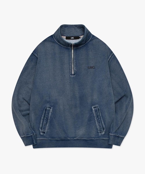 LMCの「【UNISEX】LMC／QUARTERハーフジップ（スウェット・レディース・インディゴブルー/グレー/ブラック・MEDIUM/SMALL）」の3枚目の写真