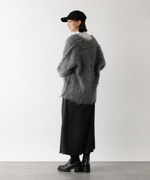 abahouse mavie（アバハウスマヴィ）の「【スタッフ人気No1】シャギー起毛カーディガン/ニット/冬服/春アウター/軽量/ガーリー/ふわふわ（カーディガン/ボレロ・レディース・グレー/ベージュ/ピンク・フリー）」の7枚目の写真