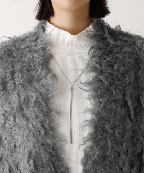 abahouse mavie（アバハウスマヴィ）の「【スタッフ人気No1】シャギー起毛カーディガン/ニット/冬服/春アウター/軽量/ガーリー/ふわふわ（カーディガン/ボレロ・レディース・グレー/ベージュ/ピンク・フリー）」の4枚目の写真