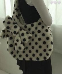 ViViDAY（ビビデー）の「ドット柄リボンボアバッグ（トートバッグ）」