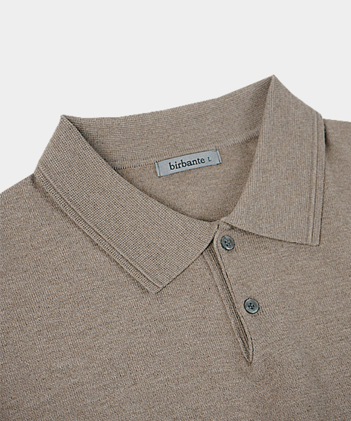 BIRBANTE(ビルバンテ)の「ソフトウォッシャブルラインカラーニット - ベージュ(ニット/セーター・メンズ・ベージュ・SMALL/MEDIUM/LARGE/X-LARGE)」の3枚目の写真