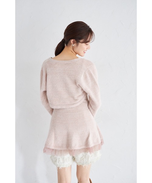 tocco closet(トッコ クローゼット)の「ボレロ×パールストラップワンピースのラメシャギーニットアンサンブル(アンサンブル・レディース・ピンク/オフホワイト・M)」の16枚目の写真