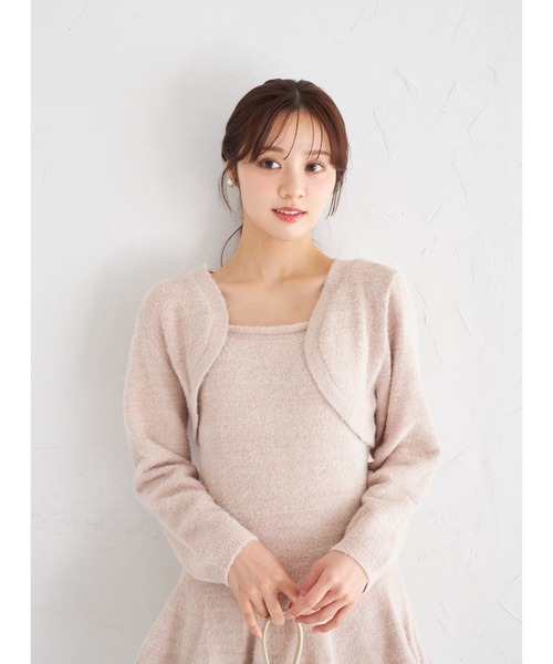 tocco closet(トッコ クローゼット)の「ボレロ×パールストラップワンピースのラメシャギーニットアンサンブル(アンサンブル・レディース・ピンク/オフホワイト・M)」の12枚目の写真