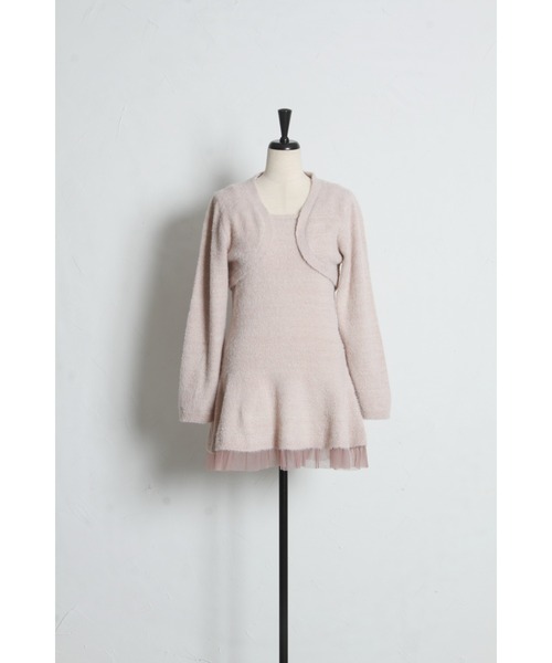 tocco closet(トッコ クローゼット)の「ボレロ×パールストラップワンピースのラメシャギーニットアンサンブル(アンサンブル・レディース・ピンク/オフホワイト・M)」の21枚目の写真