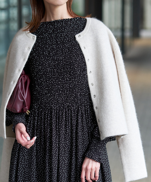 SLOBE IENA（スローブイエナ）の「《追加2》ドットシャーリングワンピース（ワンピース・レディース・ブラック・36/38）」の9枚目の写真