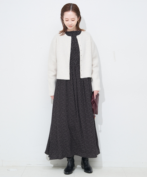 SLOBE IENA（スローブイエナ）の「《追加2》ドットシャーリングワンピース（ワンピース・レディース・ブラック・36/38）」の10枚目の写真