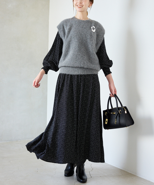 SLOBE IENA（スローブイエナ）の「《追加2》ドットシャーリングワンピース（ワンピース・レディース・ブラック・36/38）」の20枚目の写真