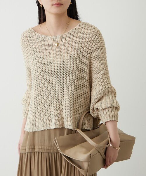 LOUNGEDRESS（ラウンジドレス）の「オーバーニット（ニット/セーター・レディース・ネイビー/アイボリー/ベージュ・FREE）」の2枚目の写真