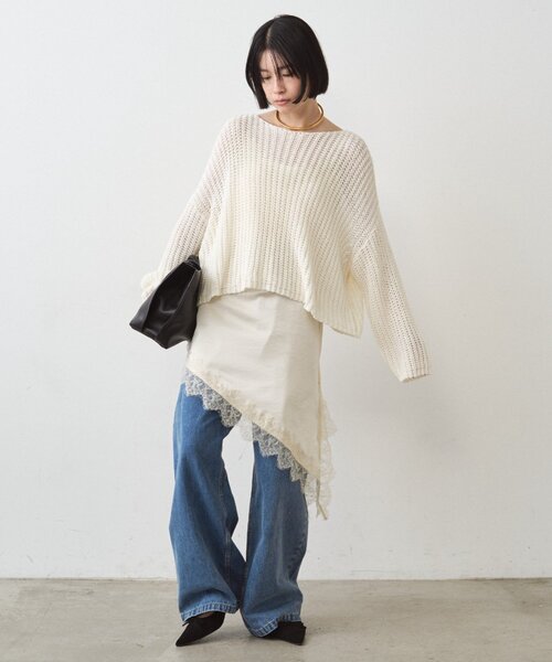 LOUNGEDRESS（ラウンジドレス）の「オーバーニット（ニット/セーター・レディース・ネイビー/アイボリー/ベージュ・FREE）」の22枚目の写真