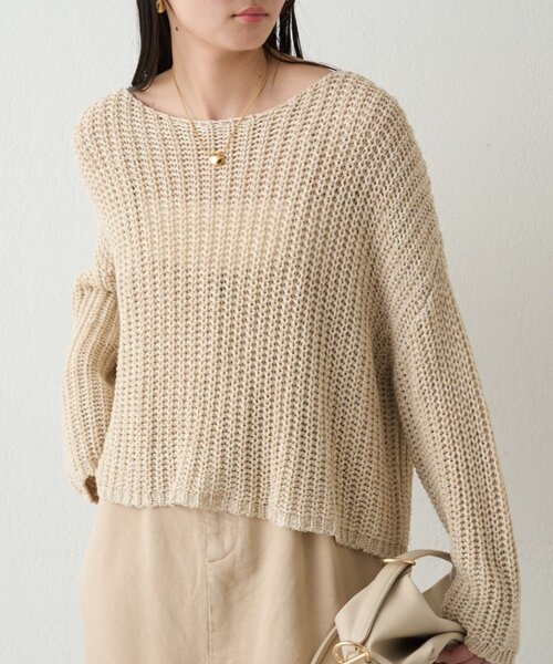 LOUNGEDRESS（ラウンジドレス）の「オーバーニット（ニット/セーター・レディース・ネイビー/アイボリー/ベージュ・FREE）」の18枚目の写真