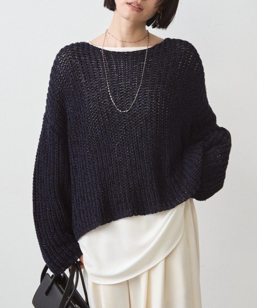 LOUNGEDRESS（ラウンジドレス）の「オーバーニット（ニット/セーター・レディース・ネイビー/アイボリー/ベージュ・FREE）」の3枚目の写真