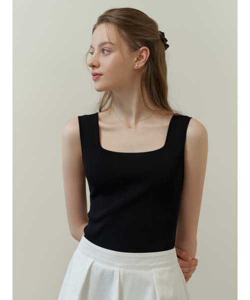 RE_L(リエル)の「Square knit sleeveless (black)(Tシャツ/カットソー・レディース・その他・FREE)」の2枚目の写真