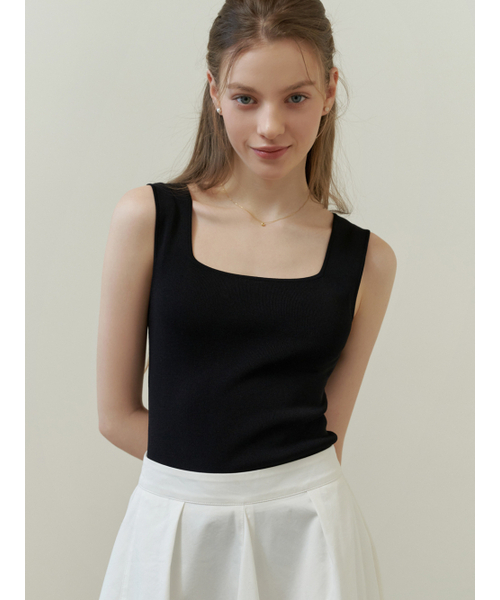 RE_L(リエル)の「Square knit sleeveless (black)(Tシャツ/カットソー・レディース・その他・FREE)」の3枚目の写真
