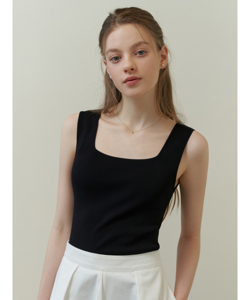 RE_L(リエル)の「Square knit sleeveless (black)(Tシャツ/カットソー・レディース・その他・FREE)」の4枚目の写真