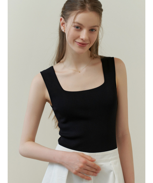 RE_L(リエル)の「Square knit sleeveless (black)(Tシャツ/カットソー・レディース・その他・FREE)」の5枚目の写真