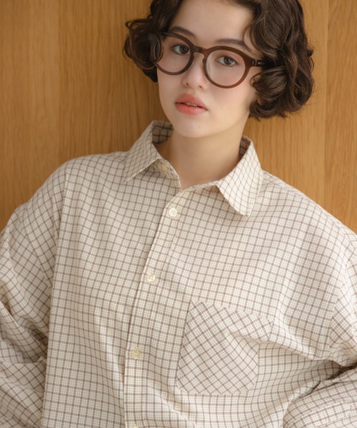 REMOON（リムーン）の「チェックオーバーサイズシャツ（シャツ/ブラウス・レディース・グリーン/ブラウン/ブルー・FREE）」の18枚目の写真