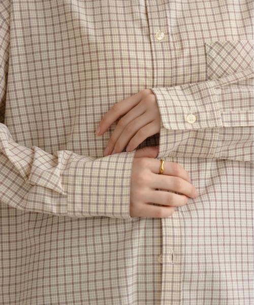 REMOON（リムーン）の「チェックオーバーサイズシャツ（シャツ/ブラウス・レディース・グリーン/ブラウン/ブルー・FREE）」の19枚目の写真