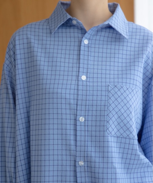 REMOON（リムーン）の「チェックオーバーサイズシャツ（シャツ/ブラウス・レディース・グリーン/ブラウン/ブルー・FREE）」の21枚目の写真