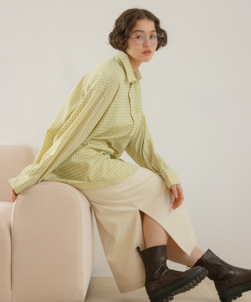 REMOON（リムーン）の「チェックオーバーサイズシャツ（シャツ/ブラウス・レディース・グリーン/ブラウン/ブルー・FREE）」の12枚目の写真