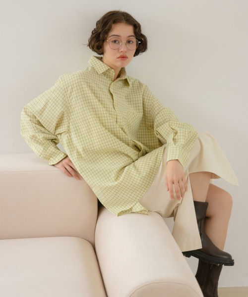 REMOON（リムーン）の「チェックオーバーサイズシャツ（シャツ/ブラウス・レディース・グリーン/ブラウン/ブルー・FREE）」の13枚目の写真