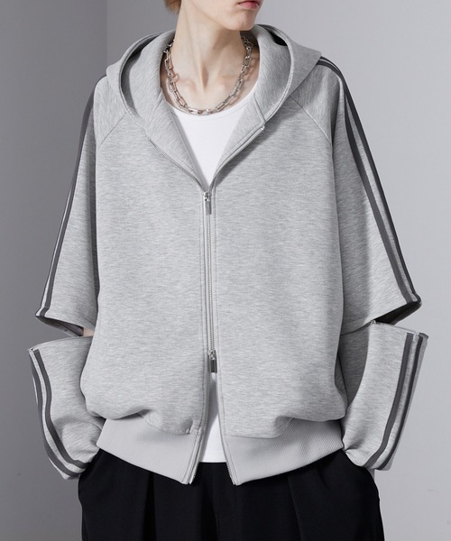 Loose/ルース（ルース）の「ヘビーウェイト ダンボールフルジップラインパーカー（パーカー・メンズ・ブラック系/グレー系/ネイビー系・S/M/L）」の2枚目の写真