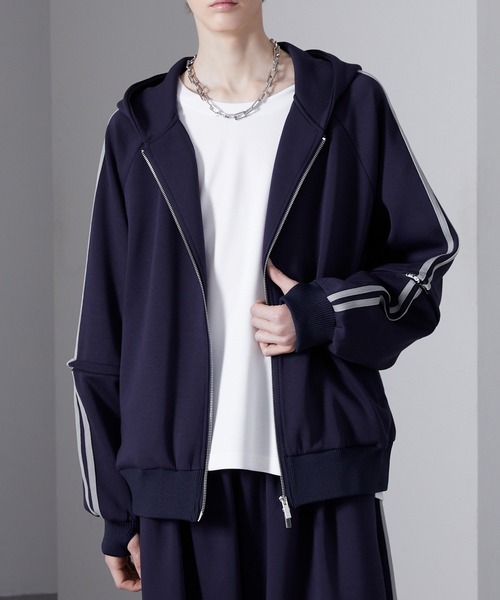 Loose/ルース（ルース）の「ヘビーウェイト ダンボールフルジップラインパーカー（パーカー・メンズ・ブラック系/グレー系/ネイビー系・S/M/L）」の7枚目の写真