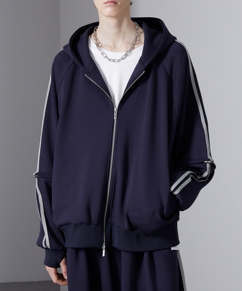 Loose/ルース（ルース）の「ヘビーウェイト ダンボールフルジップラインパーカー（パーカー・メンズ・ブラック系/グレー系/ネイビー系・S/M/L）」の8枚目の写真