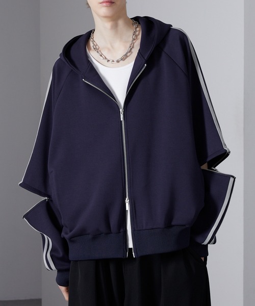 Loose/ルース（ルース）の「ヘビーウェイト ダンボールフルジップラインパーカー（パーカー・メンズ・ブラック系/グレー系/ネイビー系・S/M/L）」の9枚目の写真