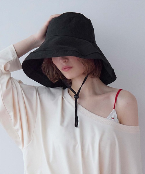 SEA DRESS（シードレス）の「2wayワイドブリムハット（ハット・レディース・ブラック/ライトベージュ/ネイビー・FREE）」の2枚目の写真